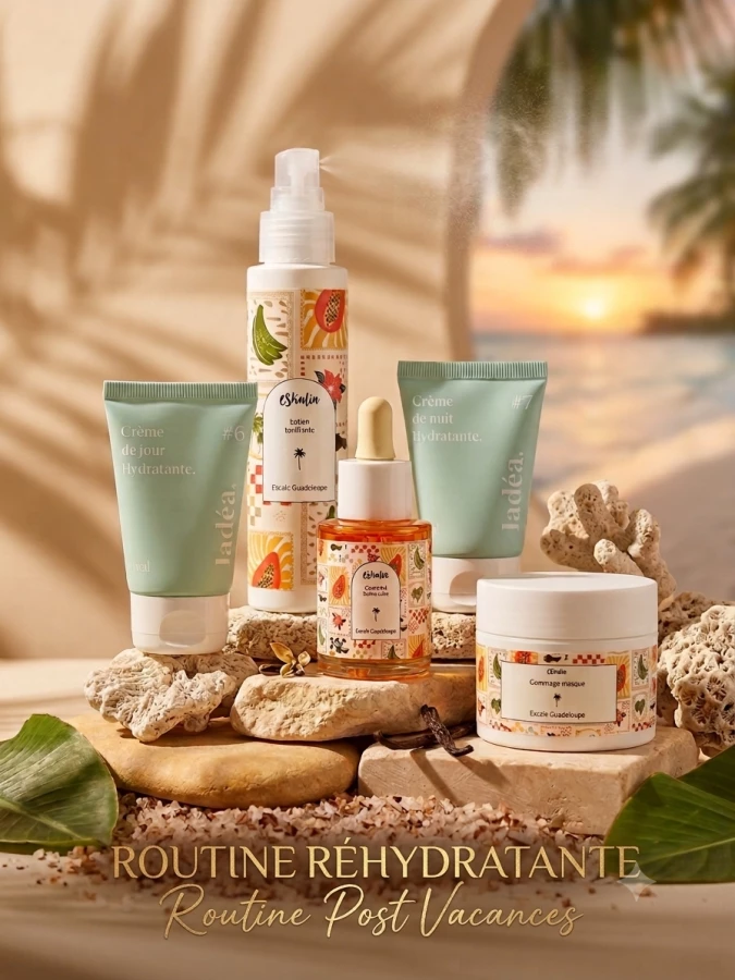 Coffret Routine Post-Vacances – Intense Réhydratation & Éclat (gommage Guadeloupe Eskalia offert)